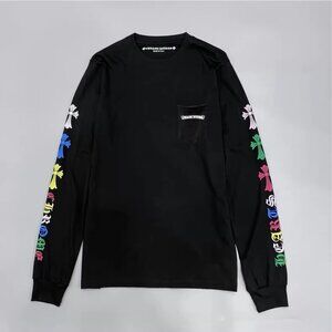 Chrome Hearts Colored Cross Scroll - Black Long-Sleeve Shirt